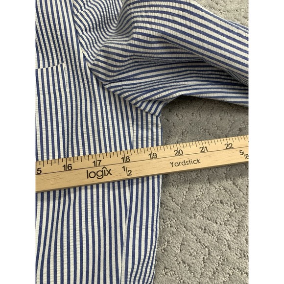 Tommy Hilfiger Seersucker Stripe Blazer Womens 6 Blue White Cotton Jacket - Picture 6 of 10